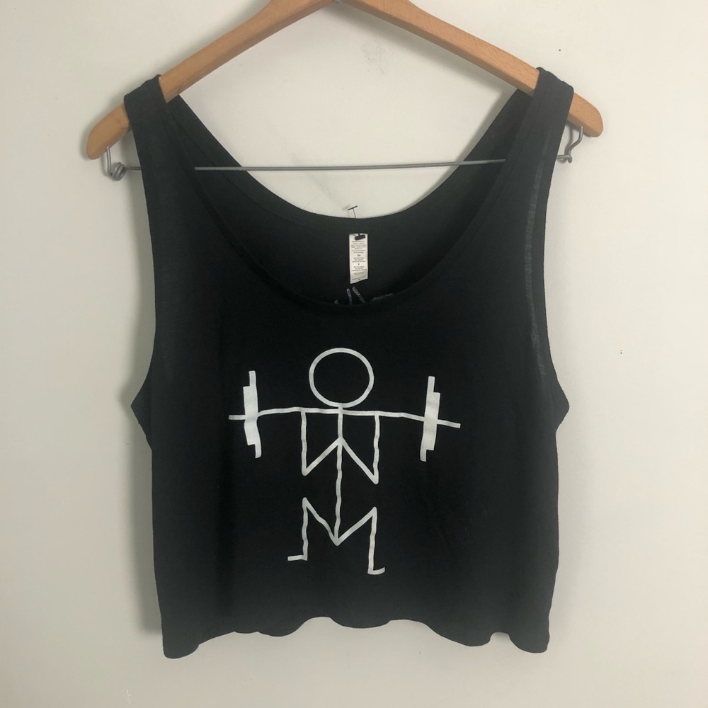 Weight lifting crop tank top
